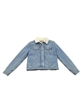 Women’s Levi’s Sherpa Lined Denim Jacket Blue Button Front 2020s